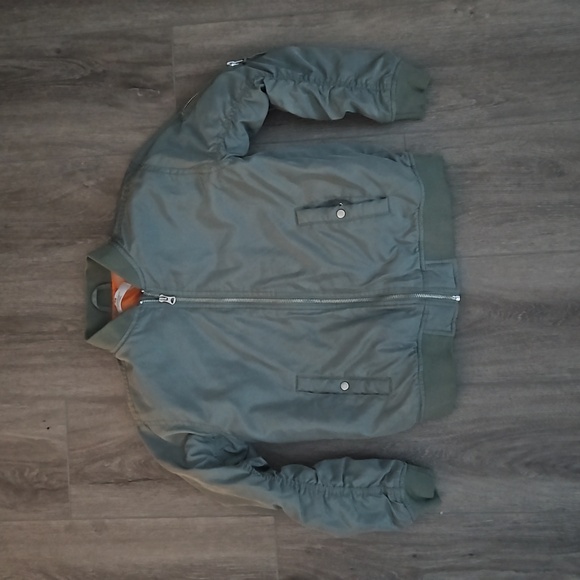 H&M kids bomber army green size 8/10 - Picture 1 of 4